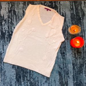 White sleeveless cardigan